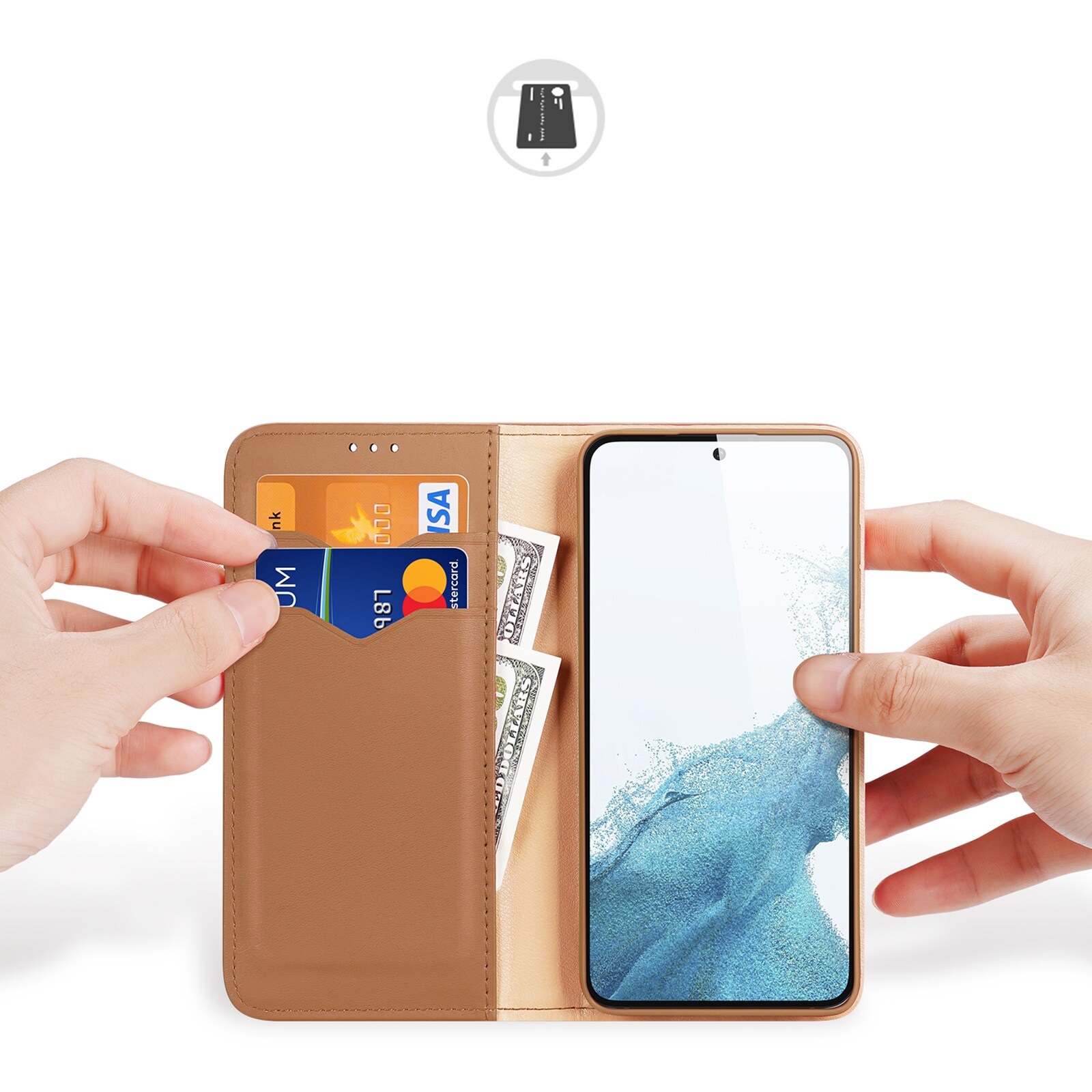 Dux Ducis Hivo etui Samsung Galaxy S23+ flip cover wallet stand RFID blocking brown