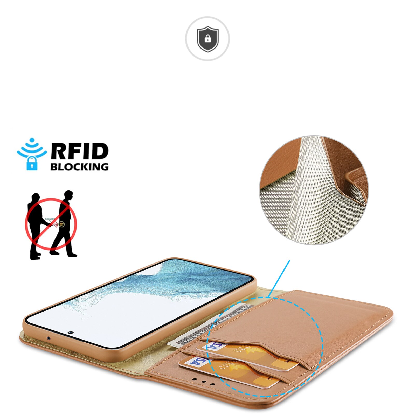 Dux Ducis Hivo etui Samsung Galaxy S23+ flip cover wallet stand RFID blocking brown