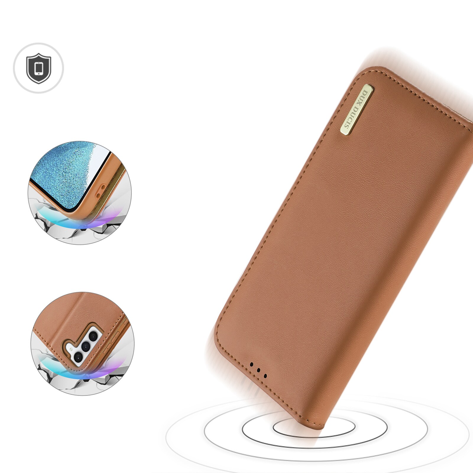 Dux Ducis Hivo etui Samsung Galaxy S23+ flip cover wallet stand RFID blocking brown