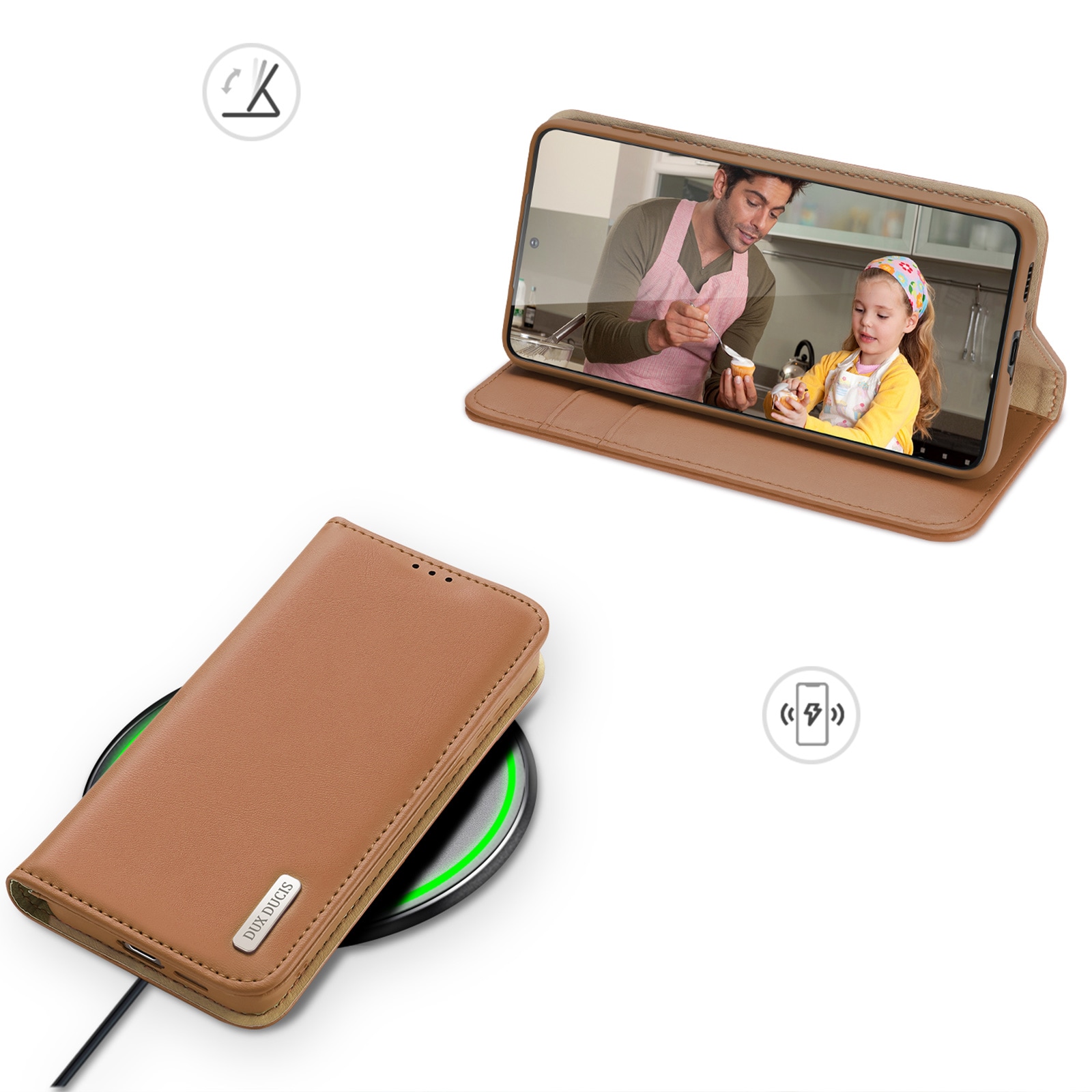 Dux Ducis Hivo etui Samsung Galaxy S23+ flip cover wallet stand RFID blocking brown