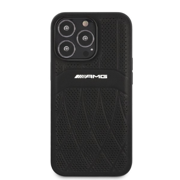 AMG AMHCP13LOSDBK iPhone 13 Pro / 13 6,1" sort/sort hardcase læder buede linjer