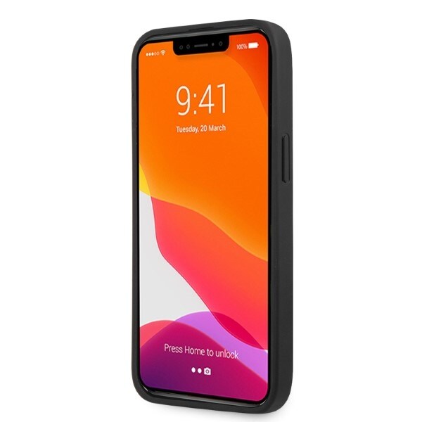 AMG AMHCP13LOSDBK iPhone 13 Pro / 13 6,1" sort/sort hardcase læder buede linjer