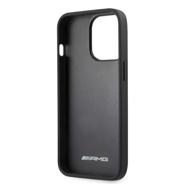 AMG AMHCP13LOSDBK iPhone 13 Pro / 13 6,1" sort/sort hardcase læder buede linjer
