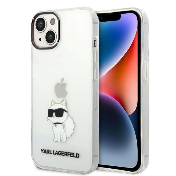Karl Lagerfeld Ikonik Choupette-etui til iPhone 14 Plus - gennemsigtig