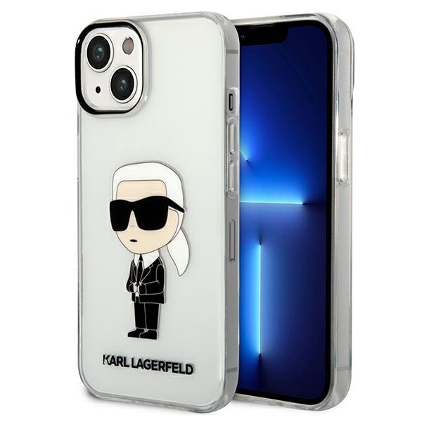 Karl Lagerfeld Ikonik Karl-etui til iPhone 14 Plus - gennemsigtig