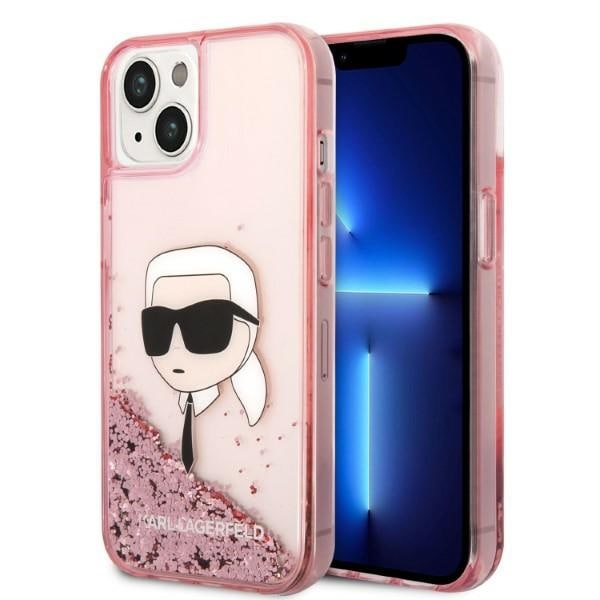 Karl Lagerfeld Glitter Karl's Head-etui til iPhone 14 Plus - pink