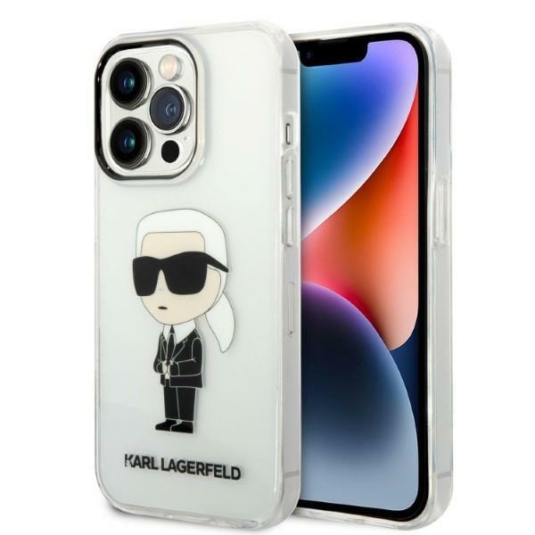 Karl Lagerfeld Ikonik Karl-taske til iPhone 14 Pro Max - gennemsigtig