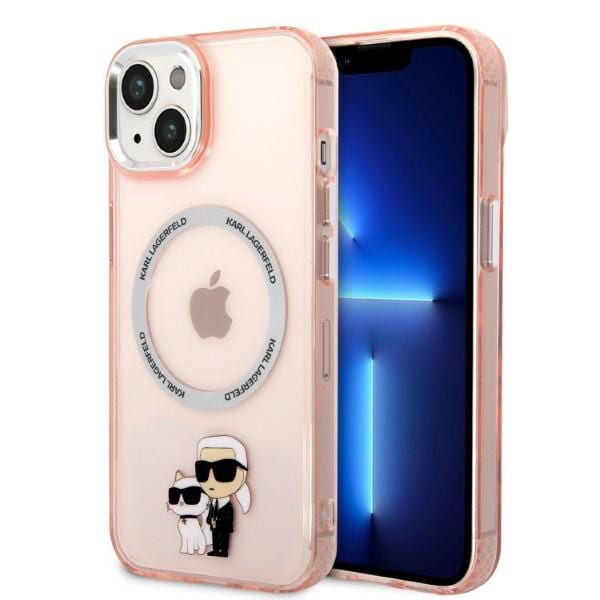 Karl Lagerfeld KLHMP14SHNKCIP iPhone 14 6.1" hardcase pink Iconic Karl & Choupette MagSafe