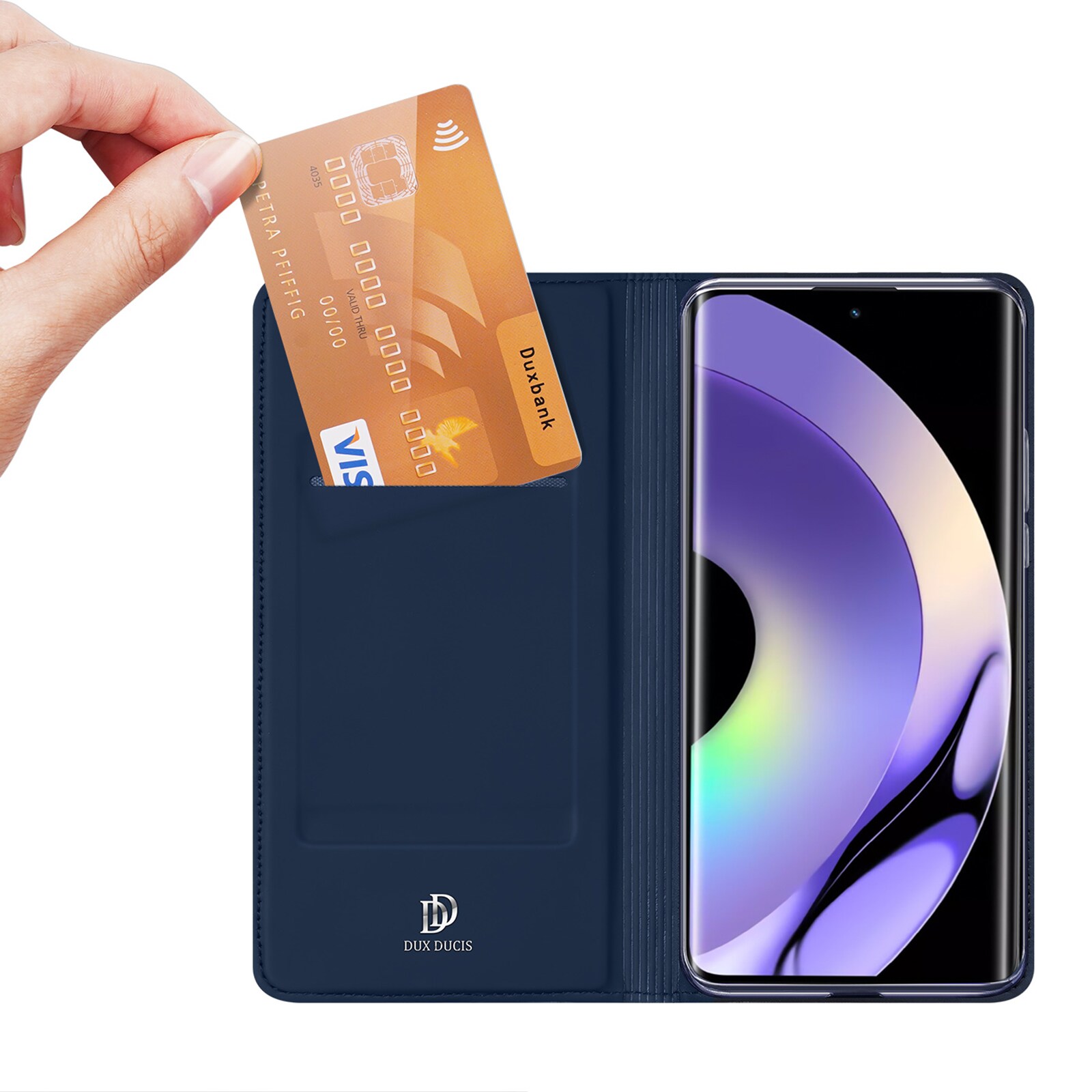 Dux Ducis Skin Pro-etui til Realme 10 Pro Flip Card Wallet Stand Blue