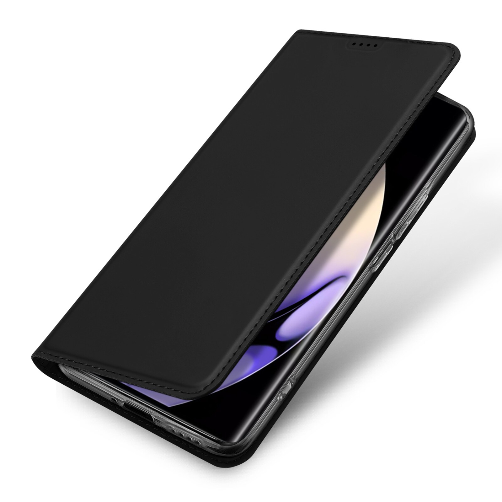 Dux Ducis Skin Pro-etui til Realme 10 Pro+ flip cover kort tegnebog stativ sort