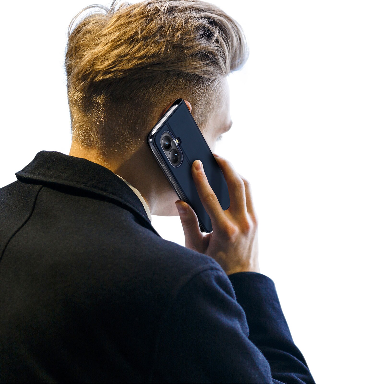 Dux Ducis Skin Pro-etui til Realme 10 Pro+ flip cover kort tegnebog stativ blå