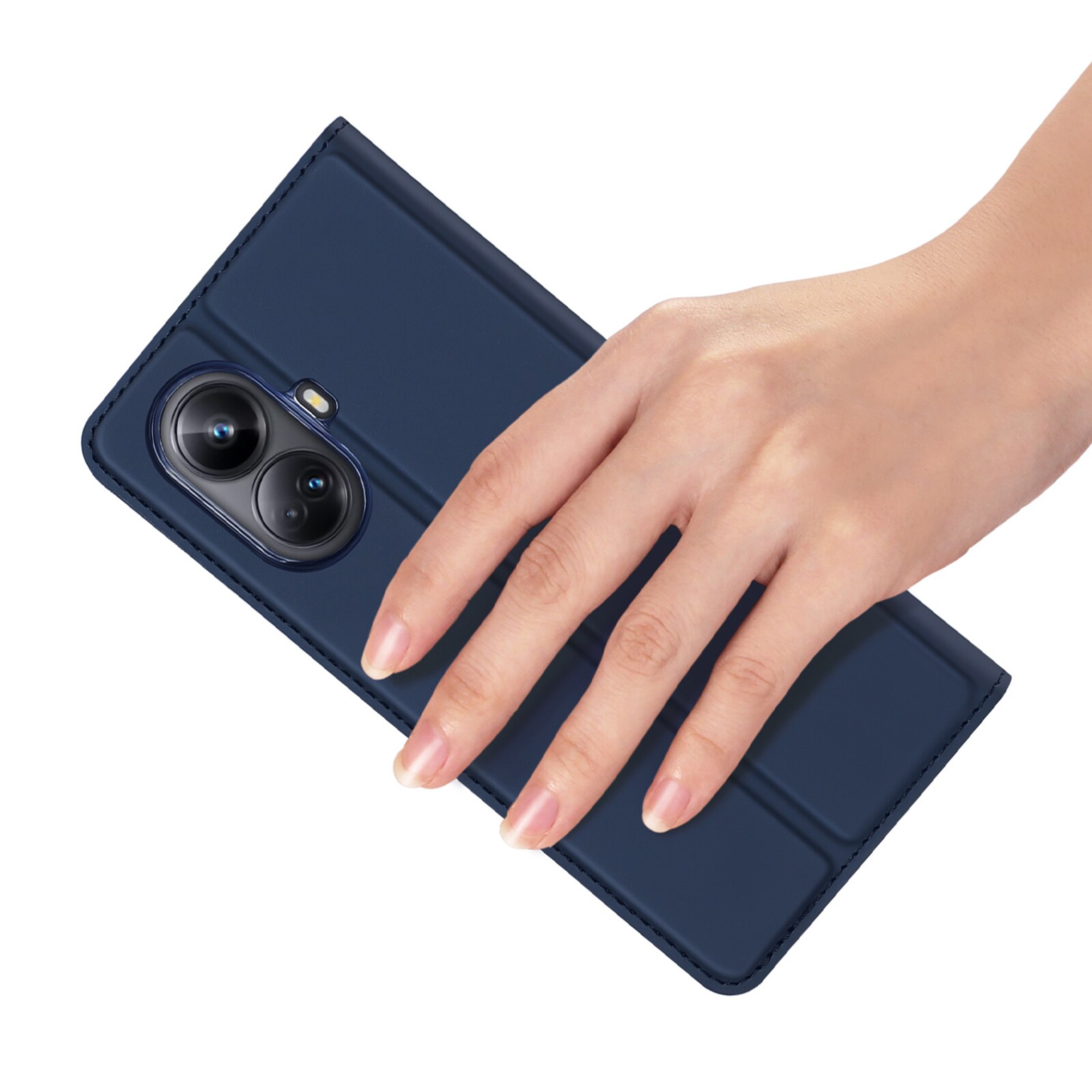 Dux Ducis Skin Pro-etui til Realme 10 Pro+ flip cover kort tegnebog stativ blå
