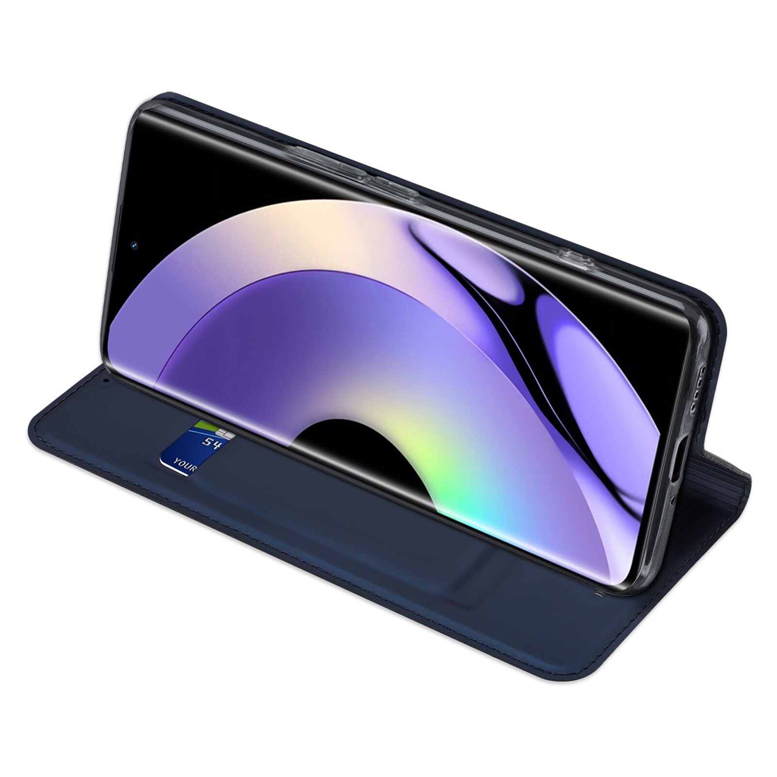 Dux Ducis Skin Pro-etui til Realme 10 Pro+ flip cover kort tegnebog stativ blå