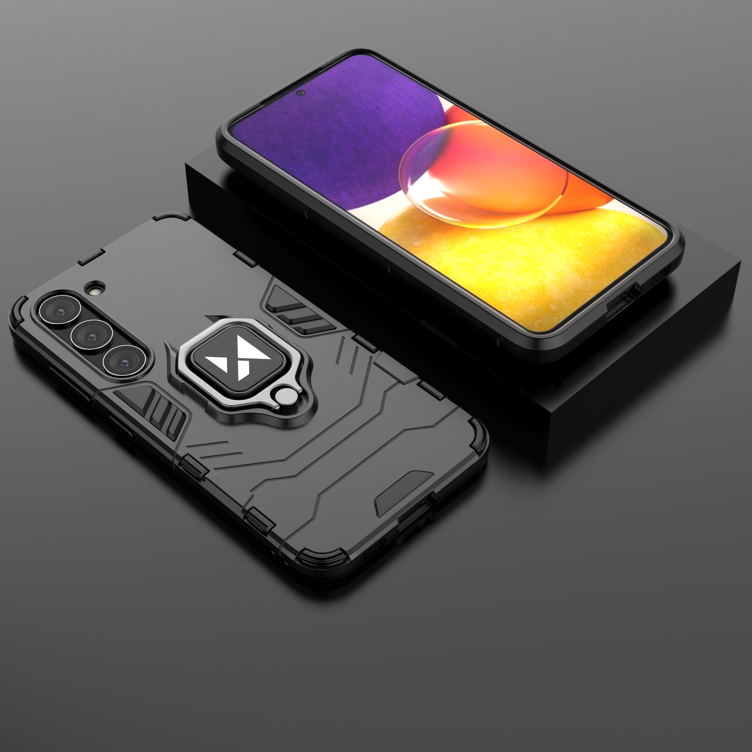 Wozinsky Ring Armor-etui til Samsung Galaxy S23+ pansret cover magnetisk holder ring sort