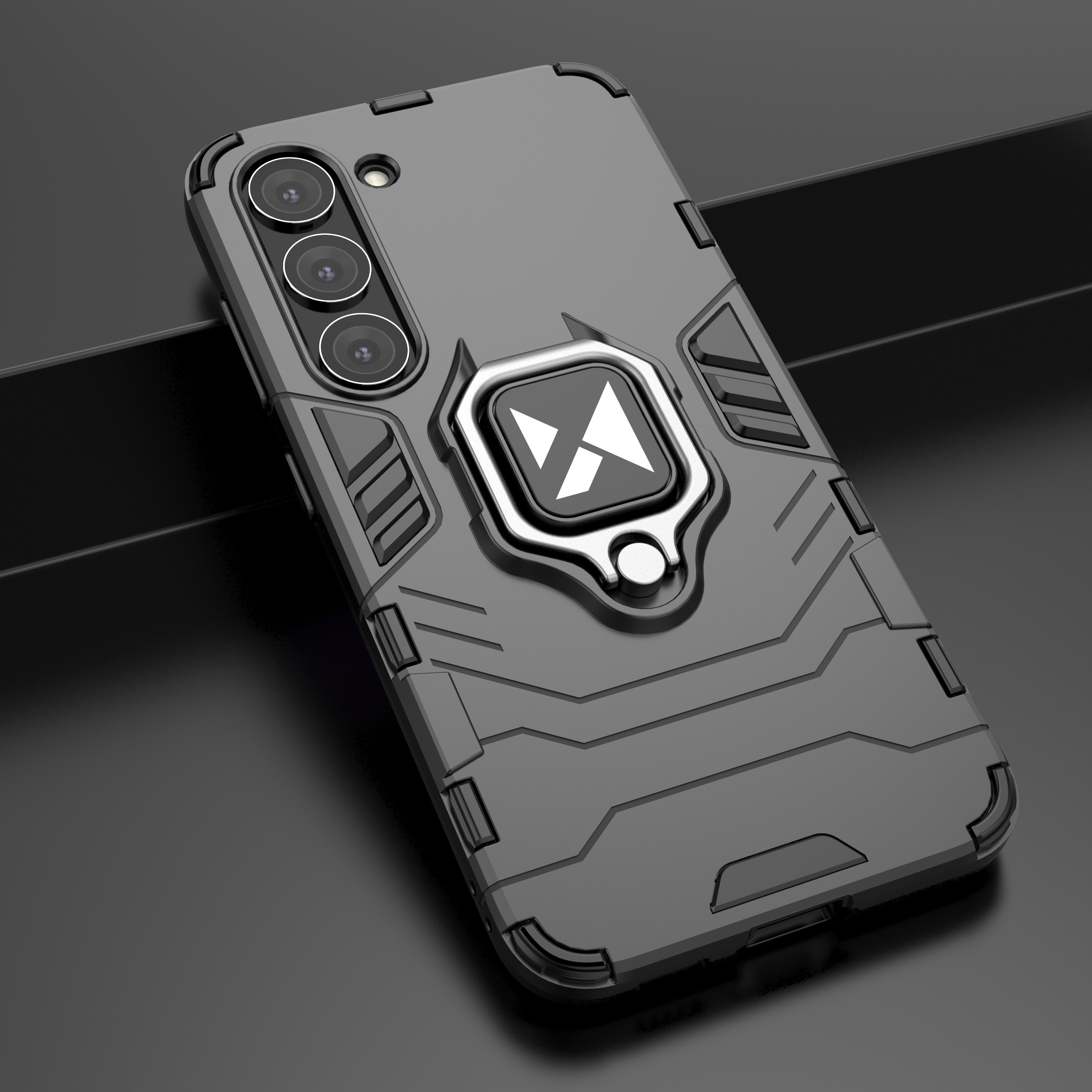 Wozinsky Ring Armor-etui til Samsung Galaxy S23+ pansret cover magnetisk holder ring sort