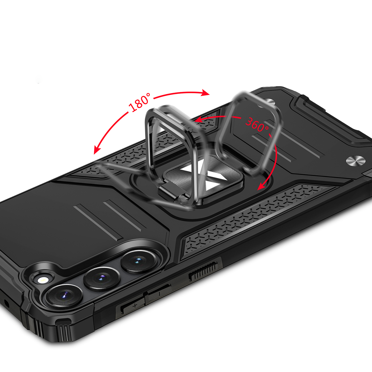 Wozinsky Ring Armor-etui til Samsung Galaxy S23+ pansret cover magnetisk holder ring sort