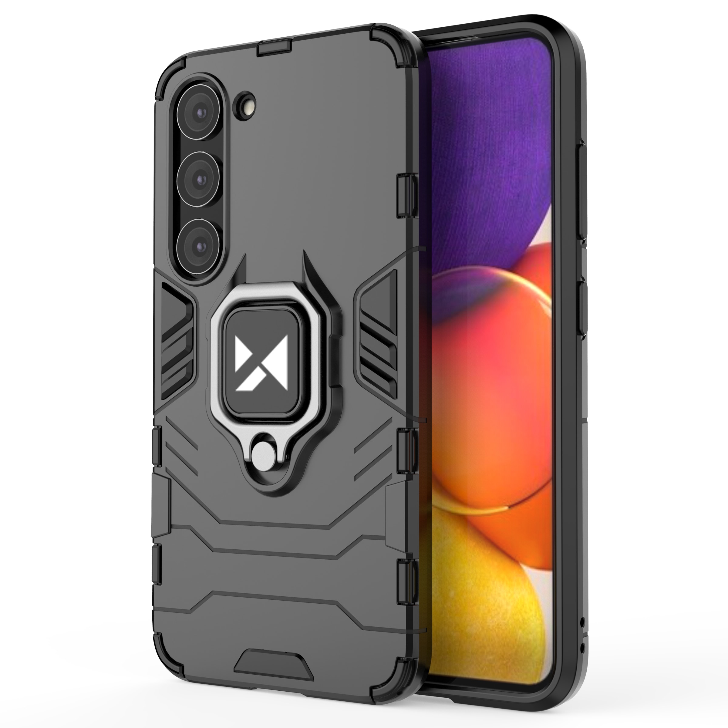 Wozinsky Ring Armor-etui til Samsung Galaxy S23 pansret cover magnetisk holder ring sort