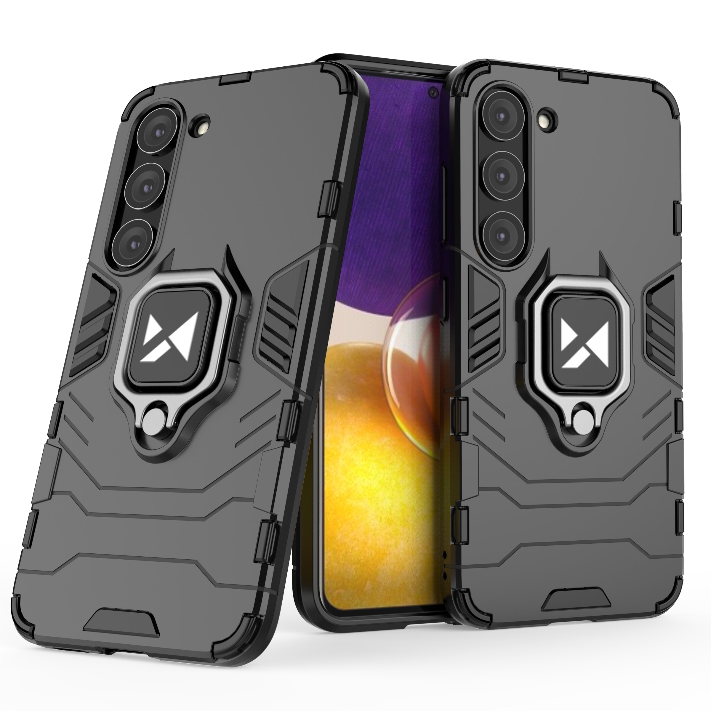 Wozinsky Ring Armor-etui til Samsung Galaxy S23 pansret cover magnetisk holder ring sort