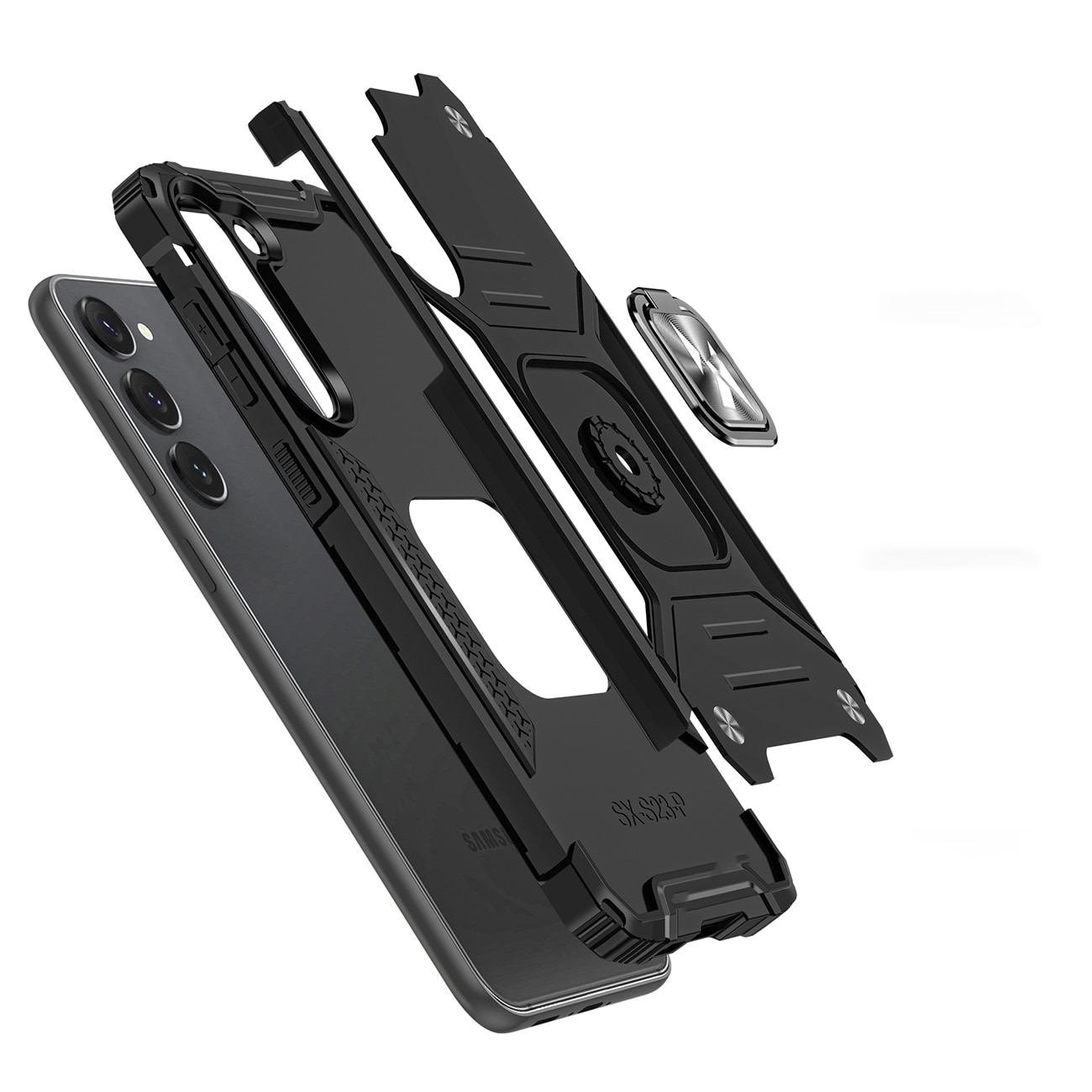 Wozinsky Ring Armor-etui til Samsung Galaxy S23 pansret cover magnetisk holder ring sort