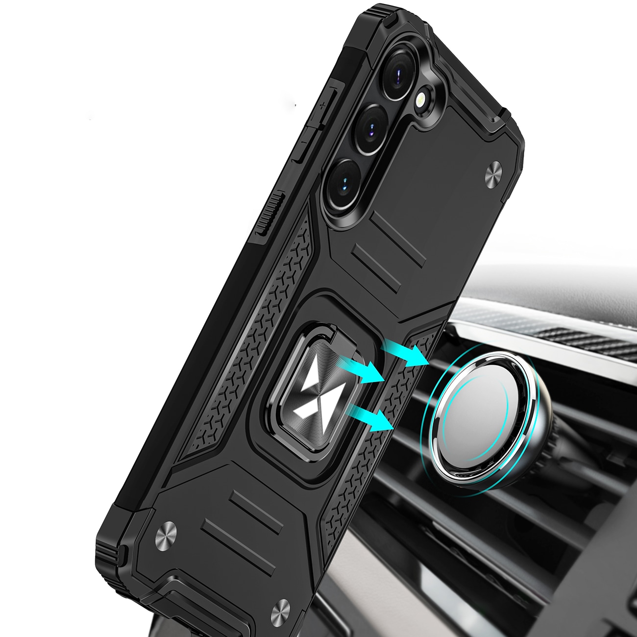 Wozinsky Ring Armor-etui til Samsung Galaxy S23 pansret cover magnetisk holder ring sort