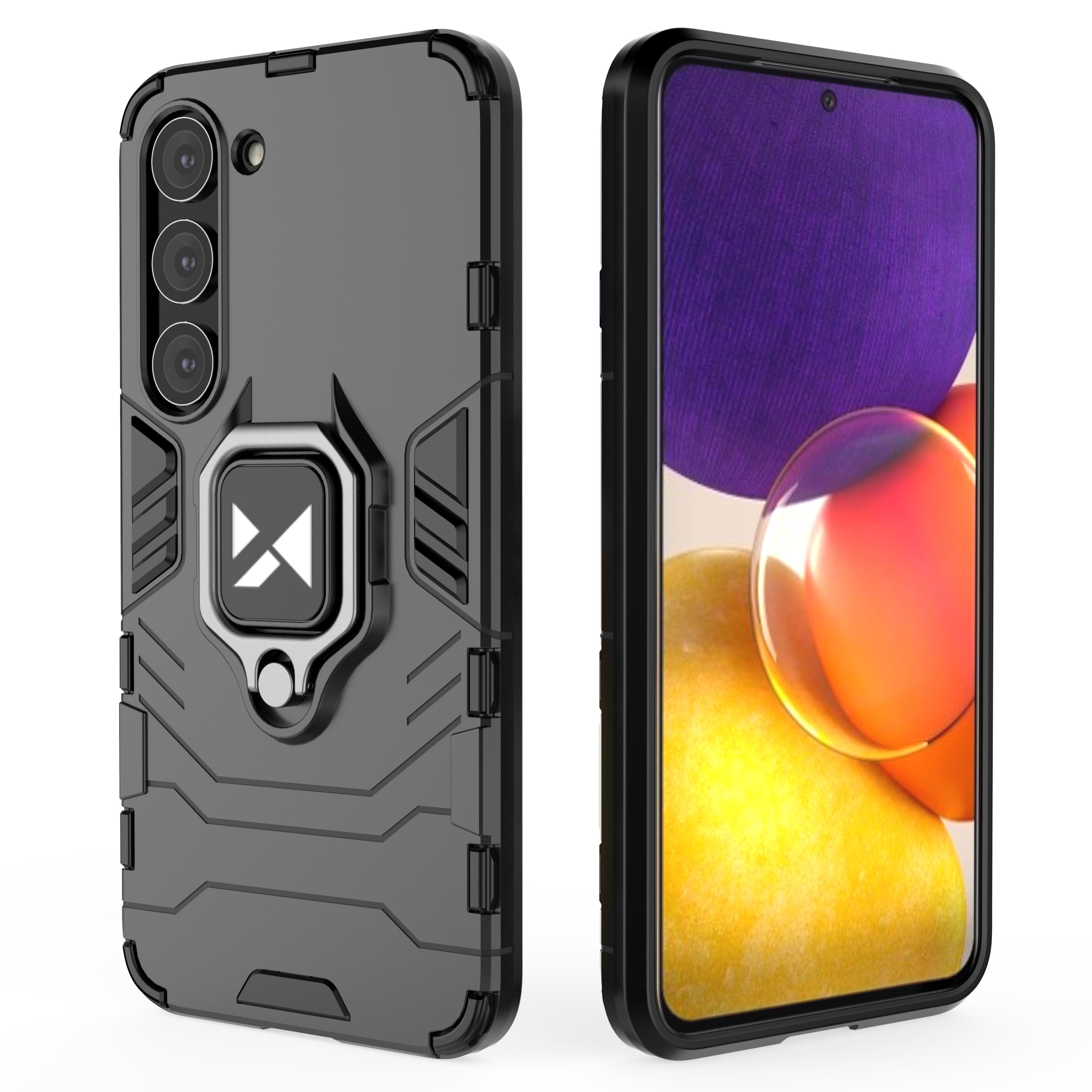 Wozinsky Ring Armor-etui til Samsung Galaxy S23 pansret cover magnetisk holder ring sort