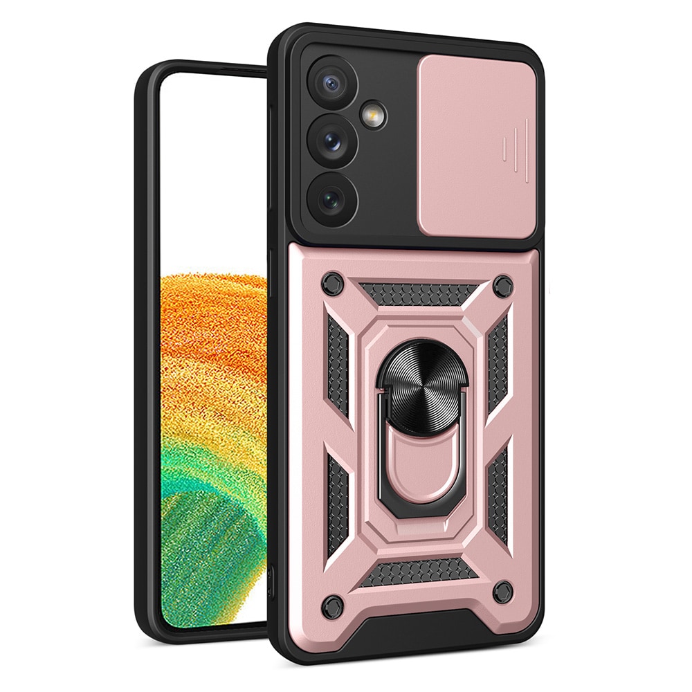 Hybrid Armor Camshield-etui til Samsung Galaxy A14 pansret etui med kameradæksel pink