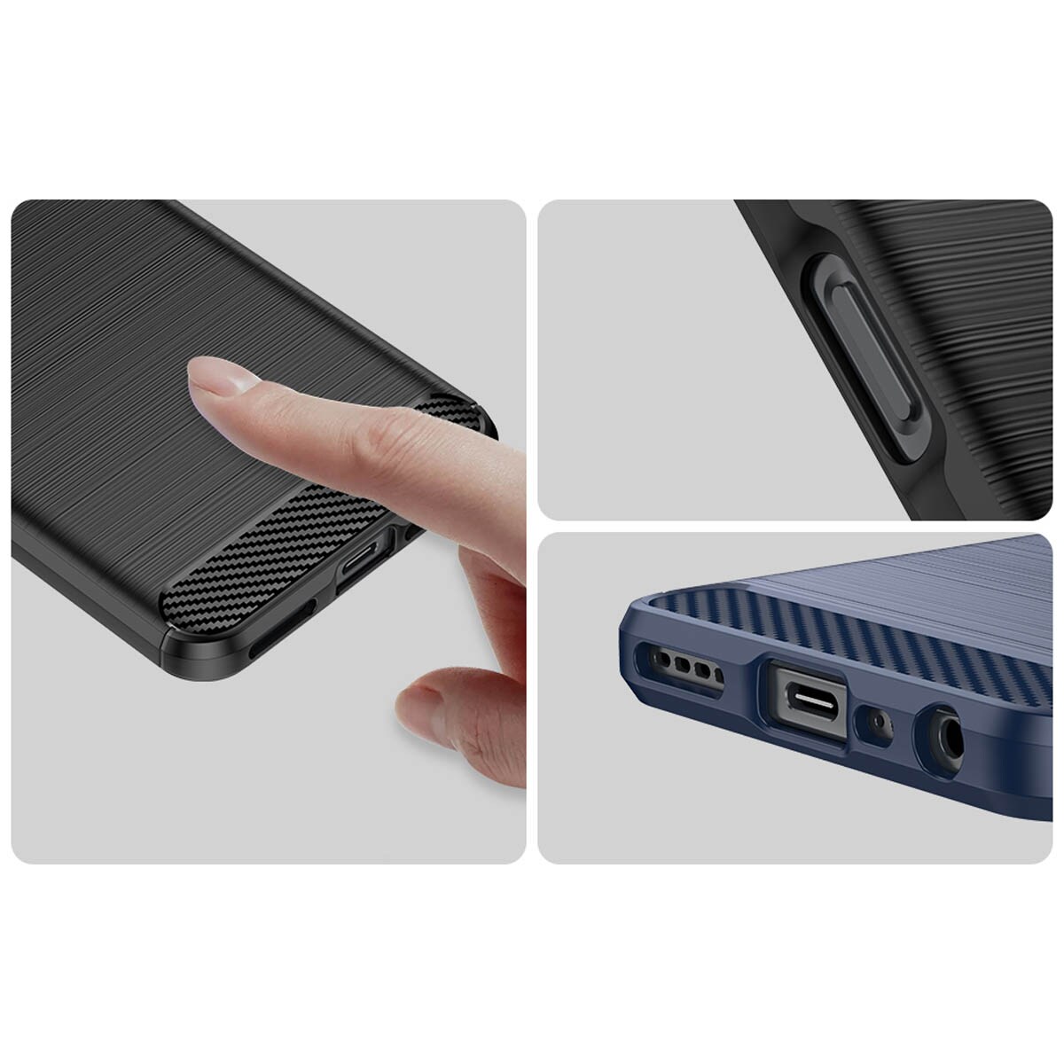 Carbon-etui til Realme 10 5G / Realme 9i 5G Fleksibel silikone Carbon Cover Sort