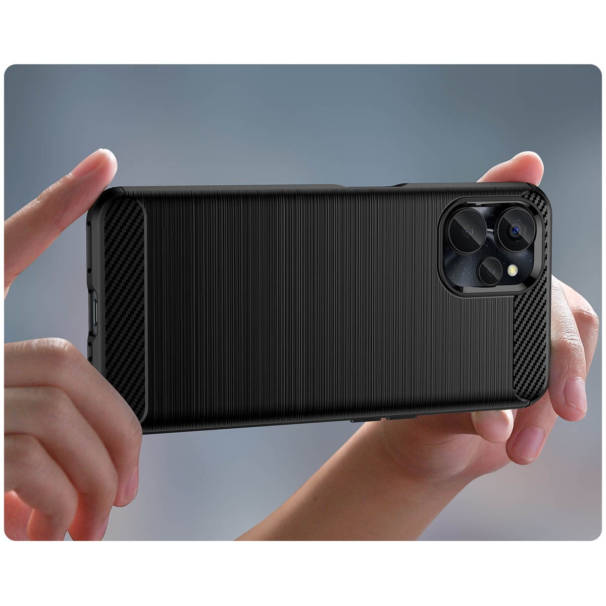 Carbon-etui til Realme 10 5G / Realme 9i 5G Fleksibel silikone Carbon Cover Sort