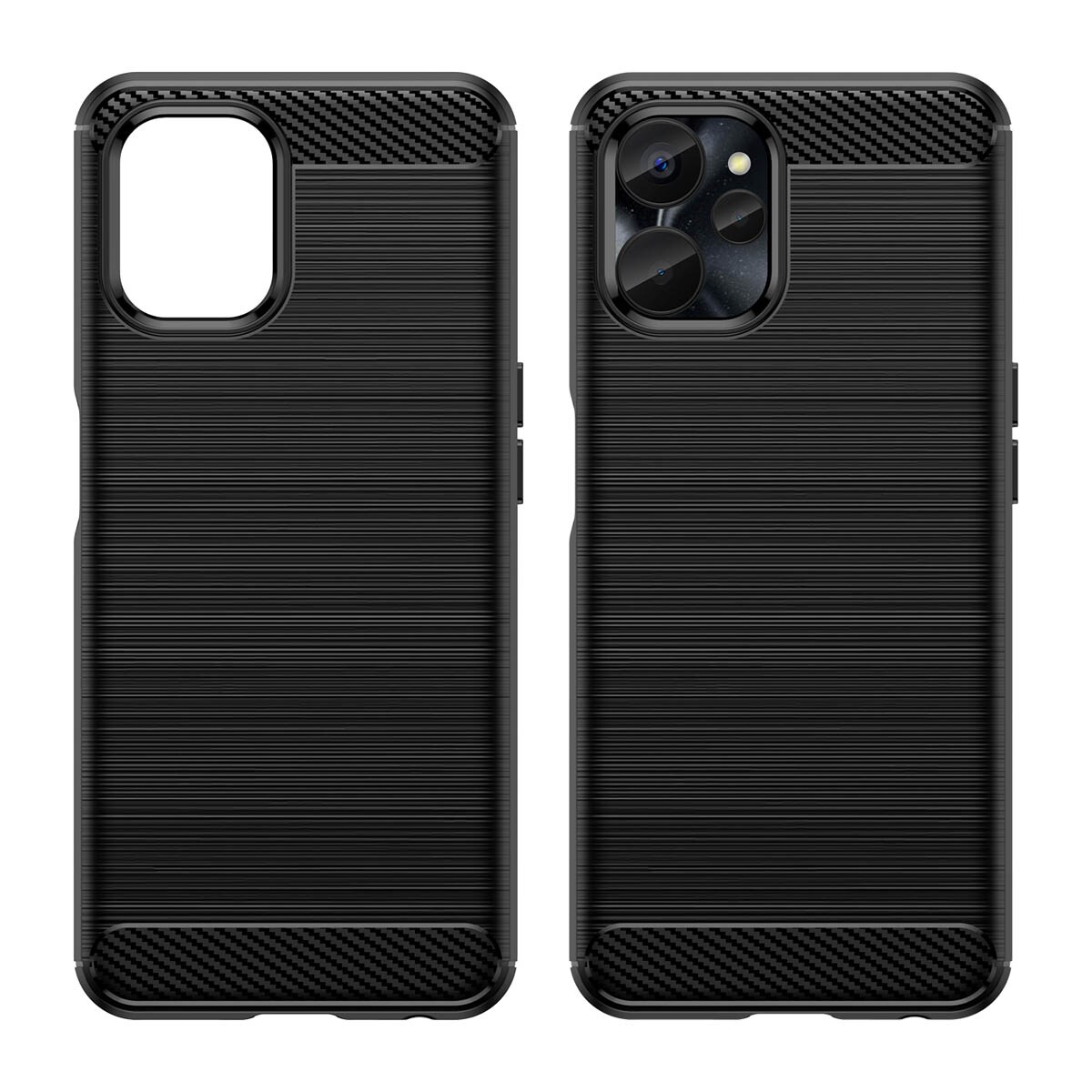 Carbon-etui til Realme 10 5G / Realme 9i 5G Fleksibel silikone Carbon Cover Sort