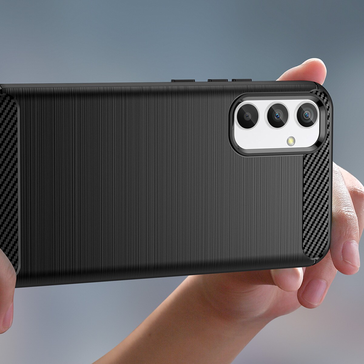 Carbon Case etui til Realme 10 Pro fleksibelt silikone carbon cover sort