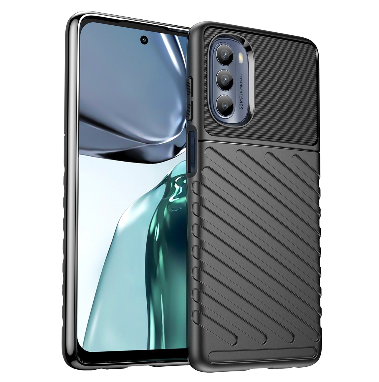 Thunder Case til Motorola Moto G62 5G silikone panseretui sort