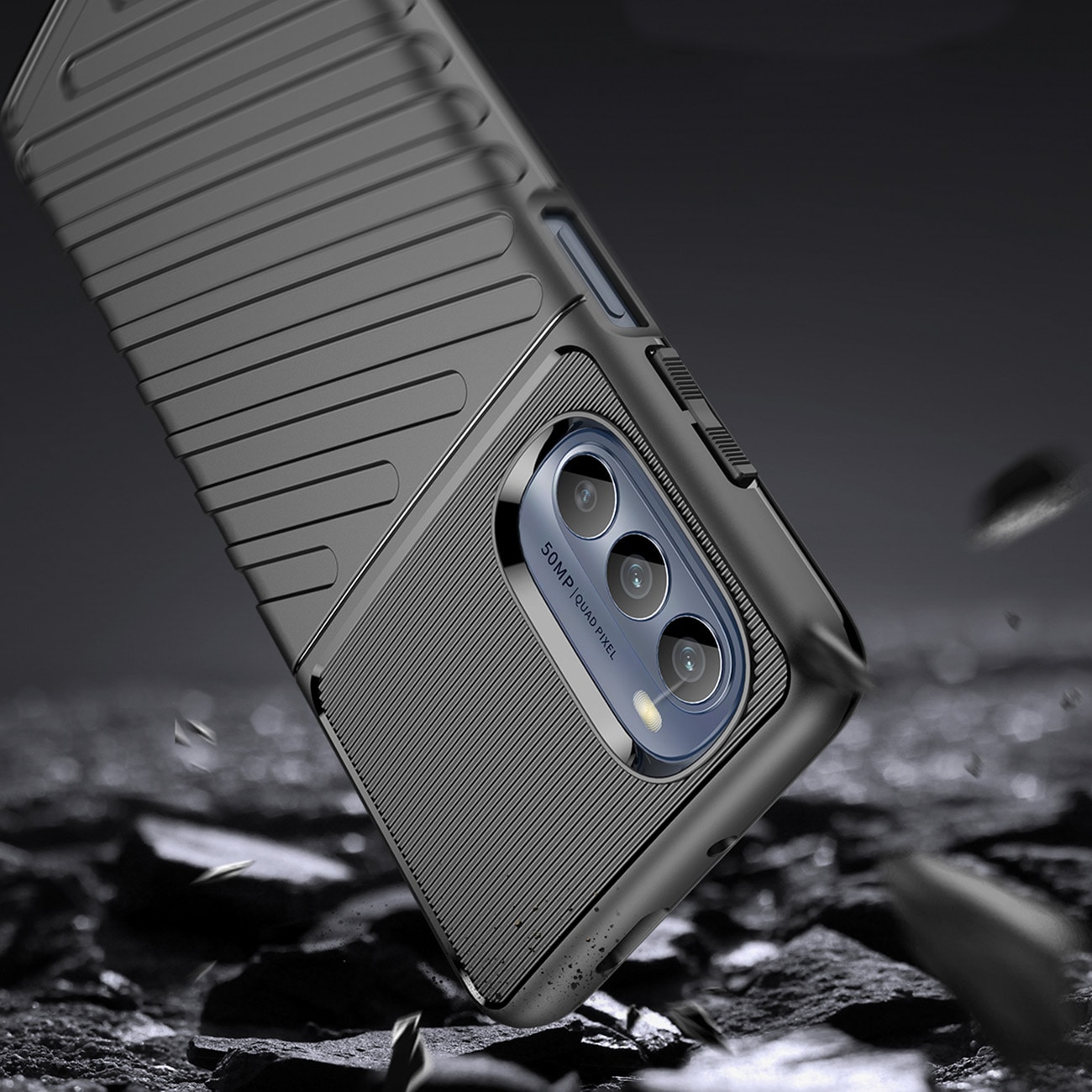 Thunder Case til Motorola Moto G62 5G silikone panseretui sort