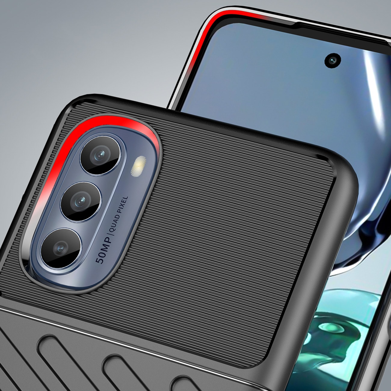 Thunder Case til Motorola Moto G62 5G silikone panseretui sort
