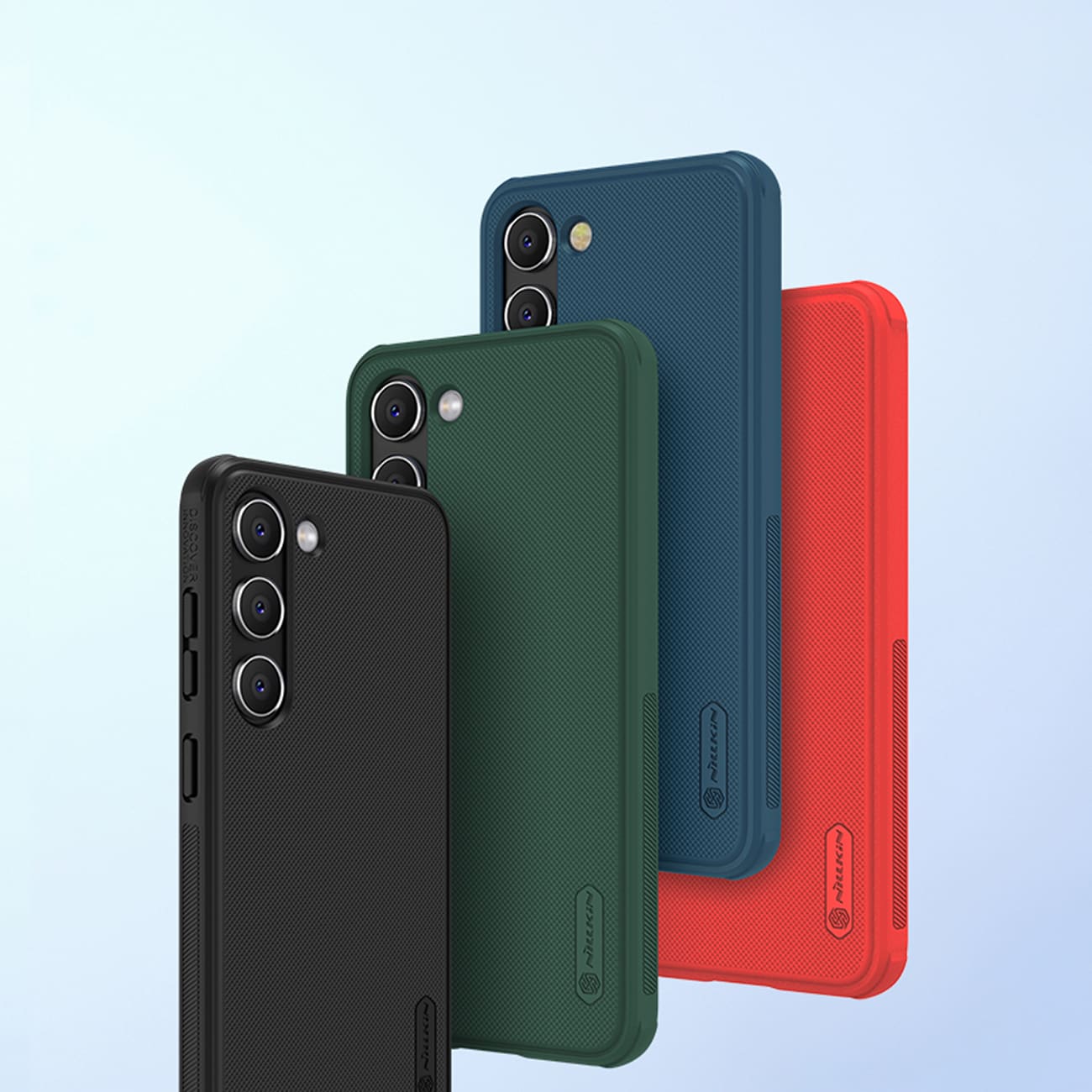 Nillkin Super Frosted Shield Pro-etui til Samsung Galaxy S23+ pansret cover + telefonstativ rød