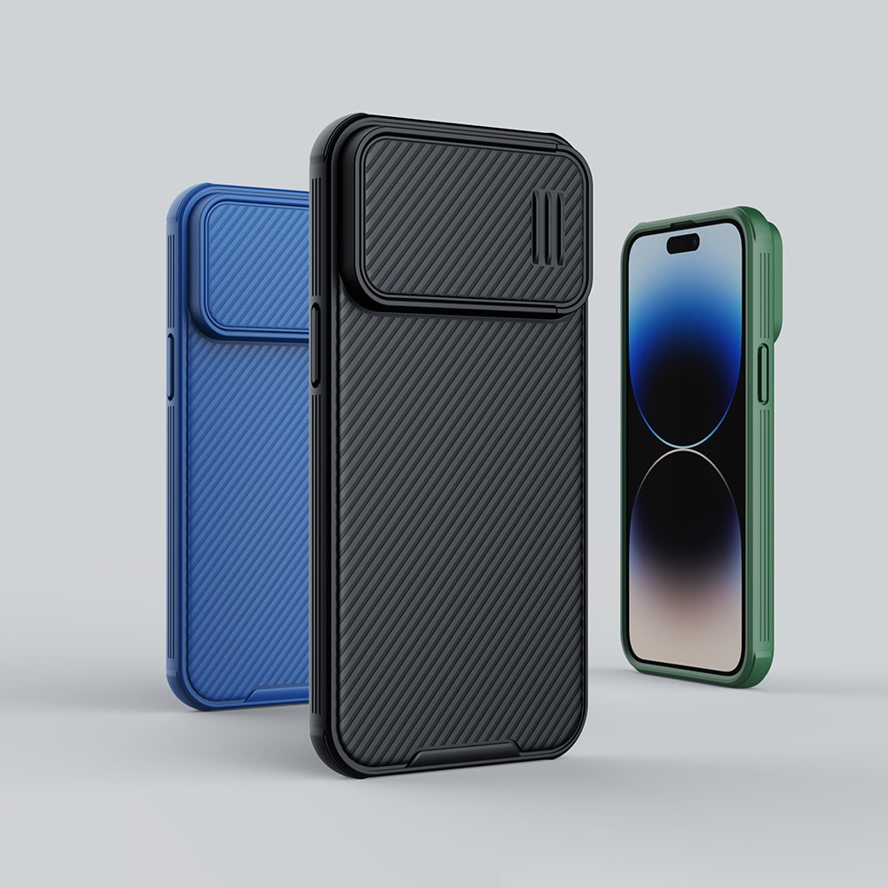 Nillkin CamShield S-etui iPhone 14 Pro Max Pansret cover Kamerabeskyttelse Sort