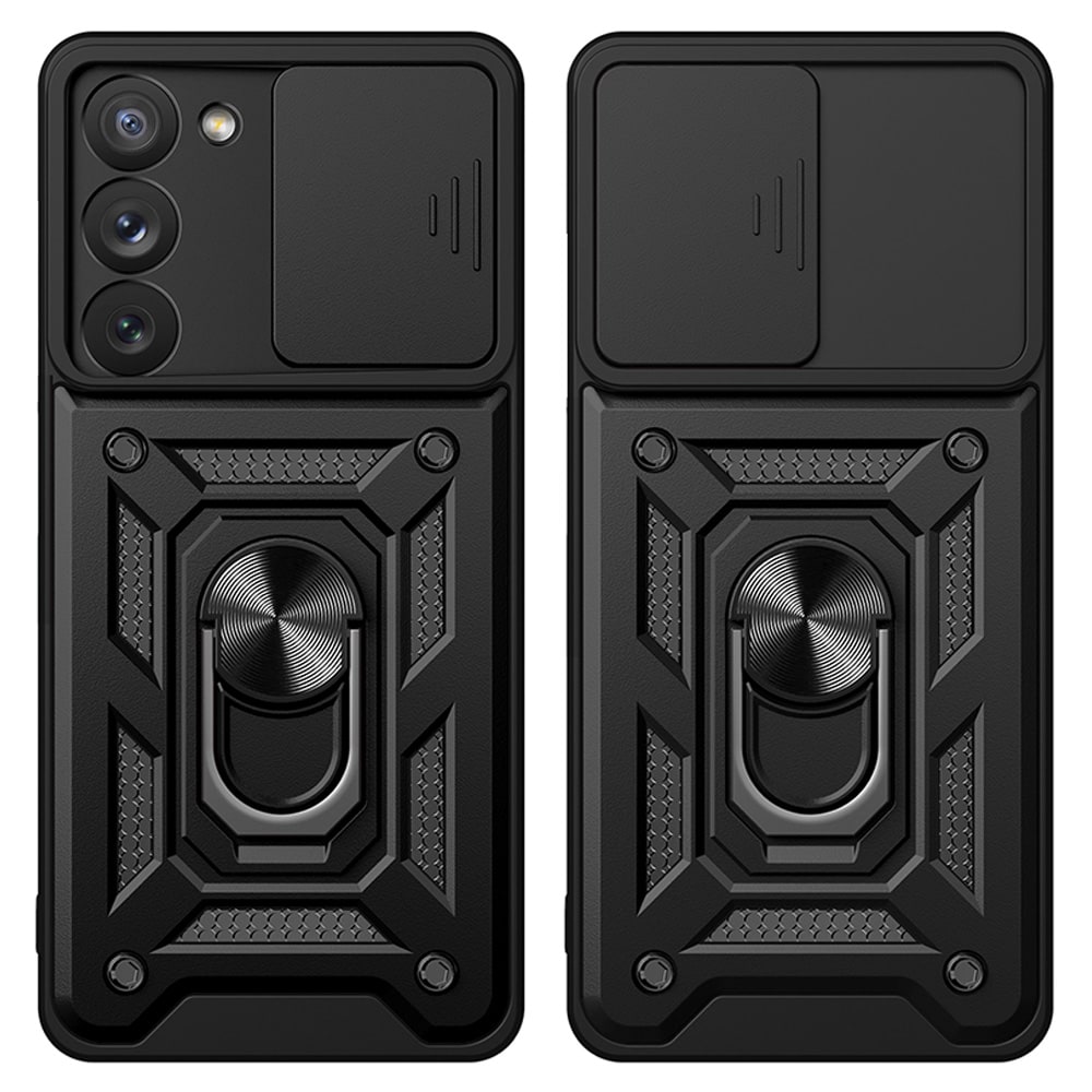 Hybrid Armor Camshield-etui til Samsung Galaxy S23+ pansret cover med kameradæksel rød