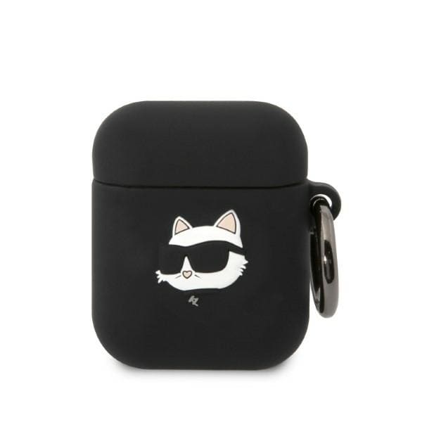 Karl Lagerfeld KLA2RUNCHK AirPods 1/2 cover sort/sort Silikone Choupette Head 3D