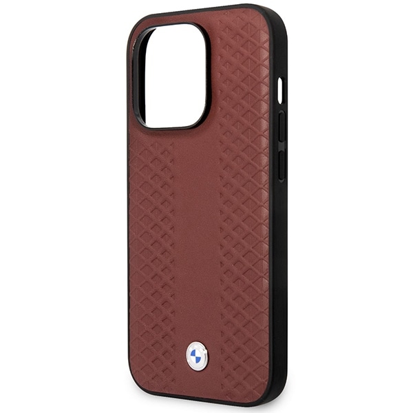Etui BMW BMHCP14L22RFGR iPhone 14 Pro 6.1" Burgundy/burgundy Læder Diamantmønster