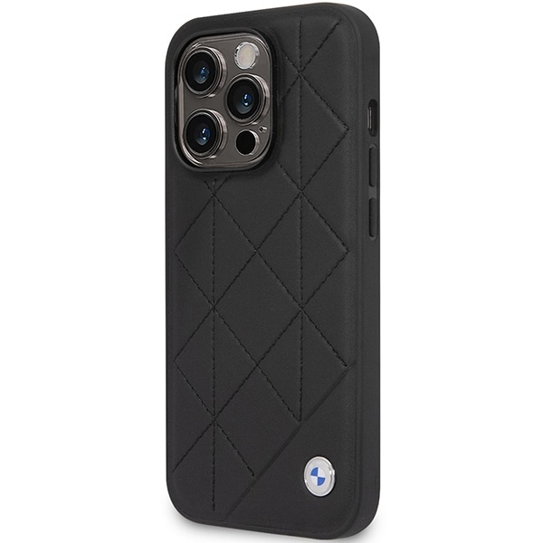 Etui BMW BMHCP14L22RQDK iPhone 14 Pro 6,1" sort/sort Quiltet læder
