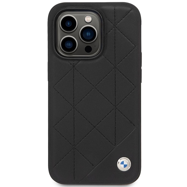 Etui BMW BMHCP14L22RQDK iPhone 14 Pro 6,1" sort/sort Quiltet læder