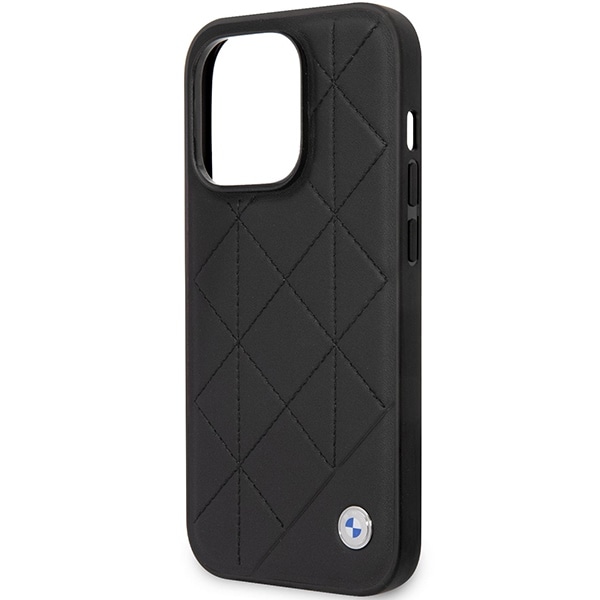 Etui BMW BMHCP14L22RQDK iPhone 14 Pro 6,1" sort/sort Quiltet læder
