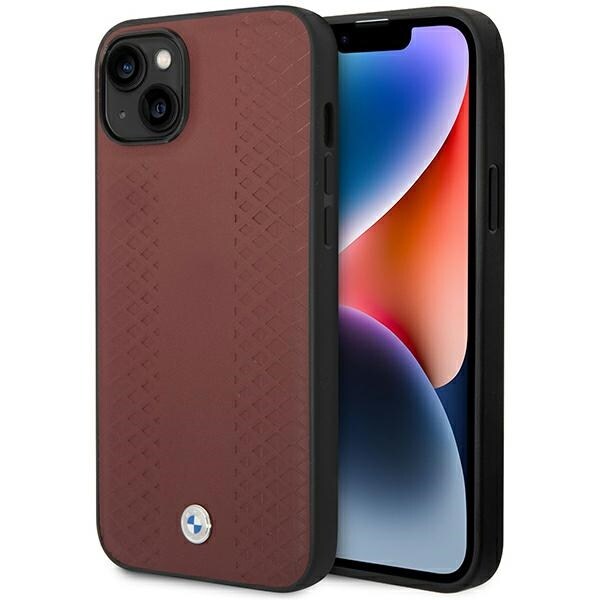 Etui BMW BMHCP14S22RFGR iPhone 14 6,1" Burgundy/burgundy Læder Diamantmønster