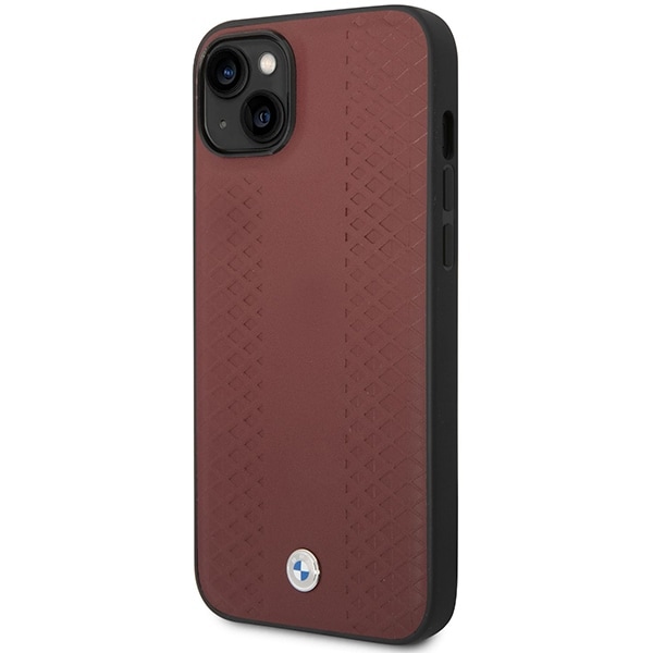 Etui BMW BMHCP14S22RFGR iPhone 14 6,1" Burgundy/burgundy Læder Diamantmønster