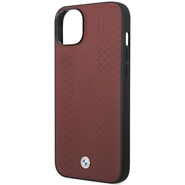 Etui BMW BMHCP14S22RFGR iPhone 14 6,1" Burgundy/burgundy Læder Diamantmønster