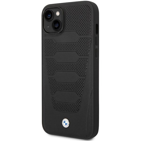 Etui BMW BMHCP14S22RPSK iPhone 14 6,1" sort/sort Lædersæder Mønster