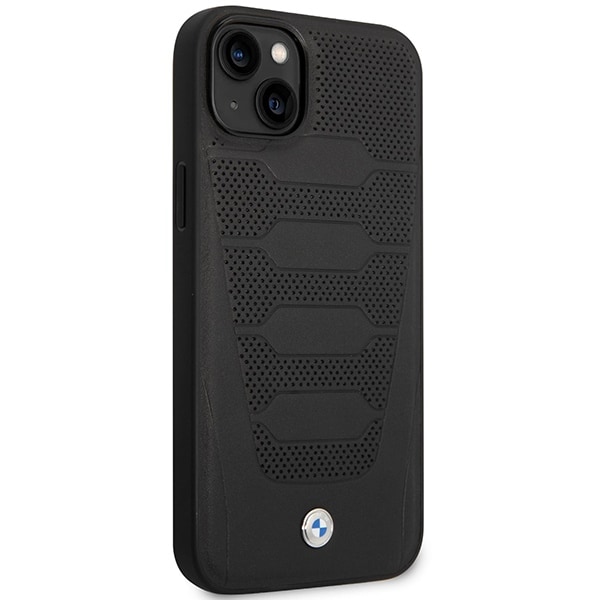 Etui BMW BMHCP14S22RPSK iPhone 14 6,1" sort/sort Lædersæder Mønster