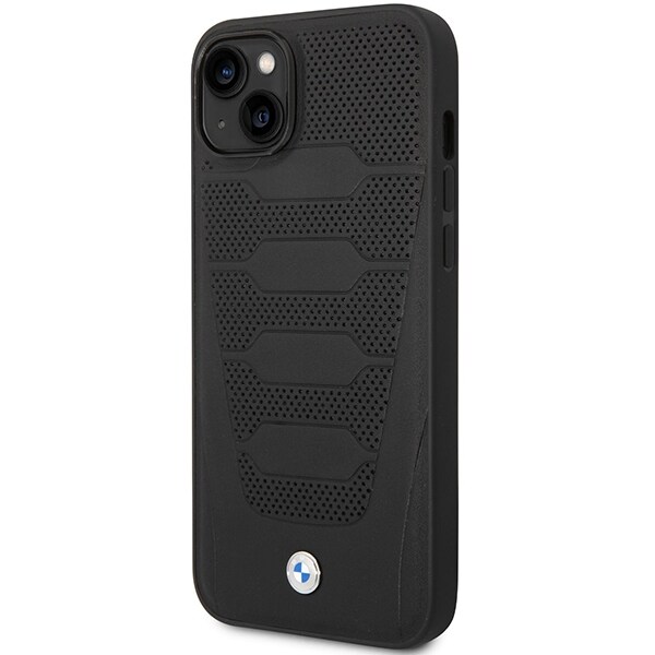 Etui BMW BMHCP14S22RPSK iPhone 14 6,1" sort/sort Lædersæder Mønster