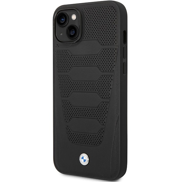 Etui BMW BMHCP14S22RPSK iPhone 14 6,1" sort/sort Lædersæder Mønster
