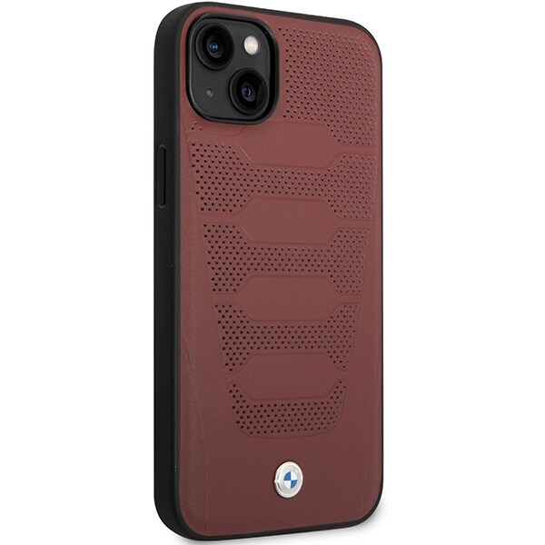 Etui BMW BMHCP14S22RPSR iPhone 14 6,1" bordeaux/burgundy Lædersæder Mønster