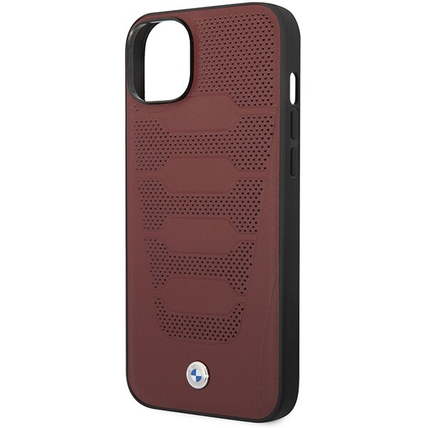 Etui BMW BMHCP14S22RPSR iPhone 14 6,1" bordeaux/burgundy Lædersæder Mønster